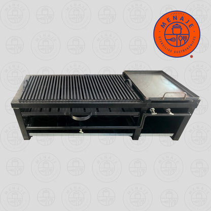 Asador Rectangular con Plancha con Sistema a Gas