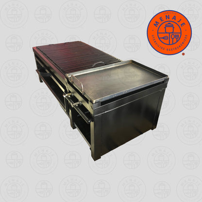 Asador Rectangular con Plancha con Sistema a Gas